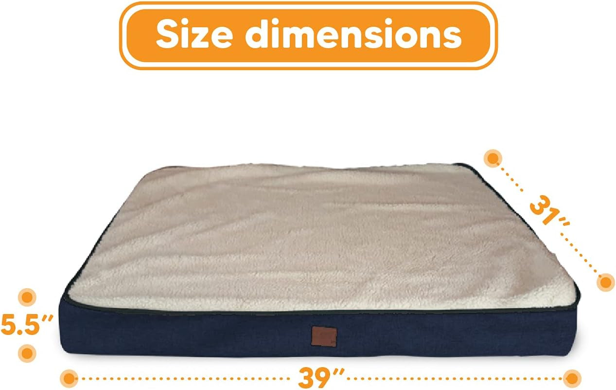 Dog Bed and Cat Bed with Detached Able Washable Cover - Large, Light Brown