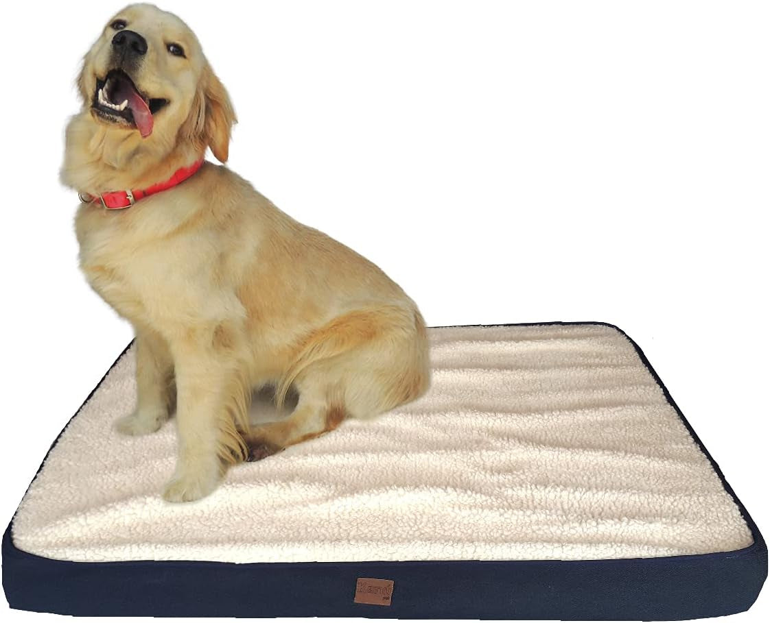 Dog Bed and Cat Bed with Detached Able Washable Cover - Large, Light Brown